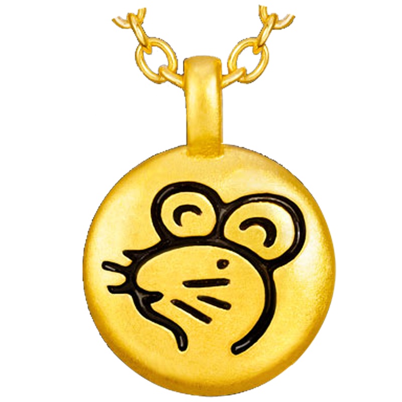 ZHAO LIANG 兆亮珠宝 黄金吊坠足金999十二生肖挂坠本命年生肖转运珠字牌