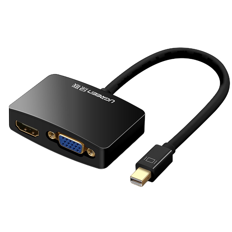 绿联10439 Mini DP转HDMI/VGA转换器线