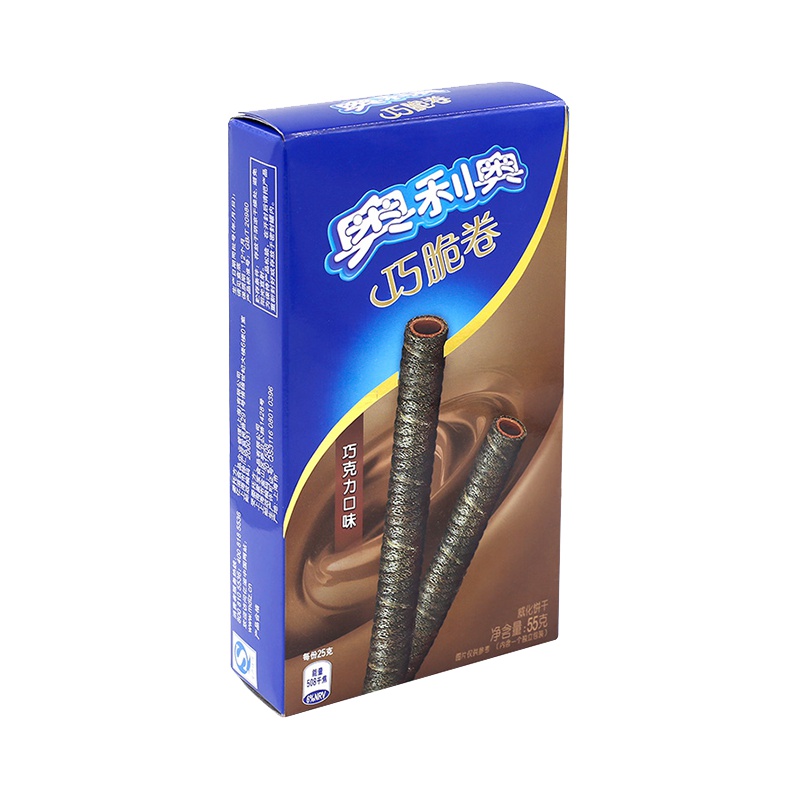 奥利奥(OREO) 饼干 零食 巧脆卷巧克力口味55g(新旧包装随机发货)
