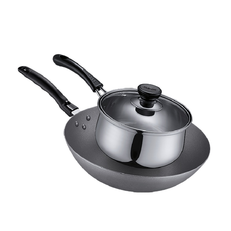 苏泊尔(SUPOR)畅享居家两件套 VTP1906T(32cm炒锅+16cm奶锅)