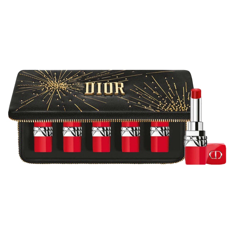 [国内专柜版]迪奥烈艳蓝金挚红唇膏高订限量套装3.2g*5星空烟花套装限量版红管口红