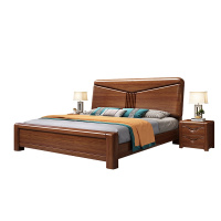 月影梳桐金丝胡桃木实木床现代中式床卧室家具双人床储物实木大床