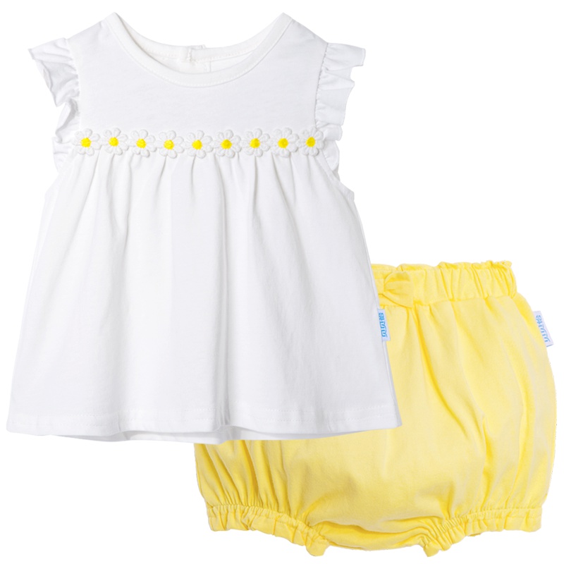 贝贝怡童装女童短袖套装夏季纯棉透气婴儿衣服宝宝2件套172T066