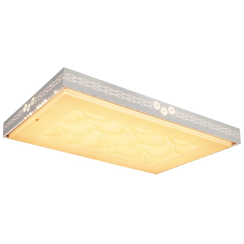 FSL佛山照明 LED镂空铁艺吸顶灯具40客厅主卧室长方形简约现代大气无极调光灯饰