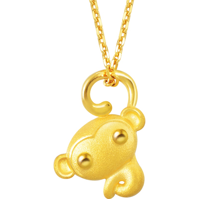 周生生(CHOW SANG SANG)足金大眼猴金猴子金吊坠女士 不含项链计价