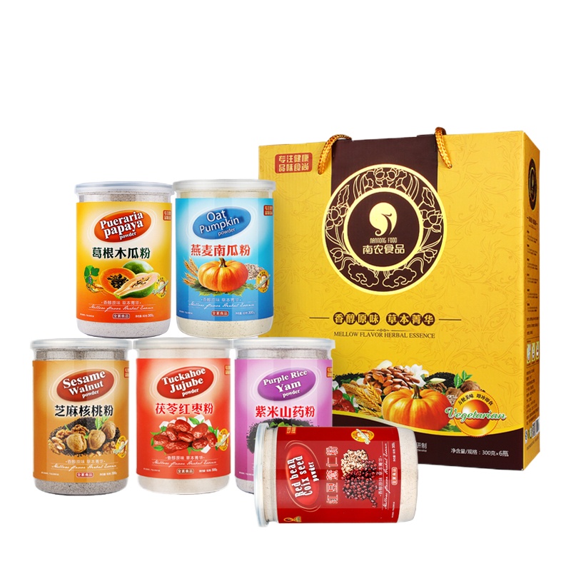 南农食品 草本菁华六件套 五谷杂粮粉 早餐代餐粉 健康营养 (300g*6罐)