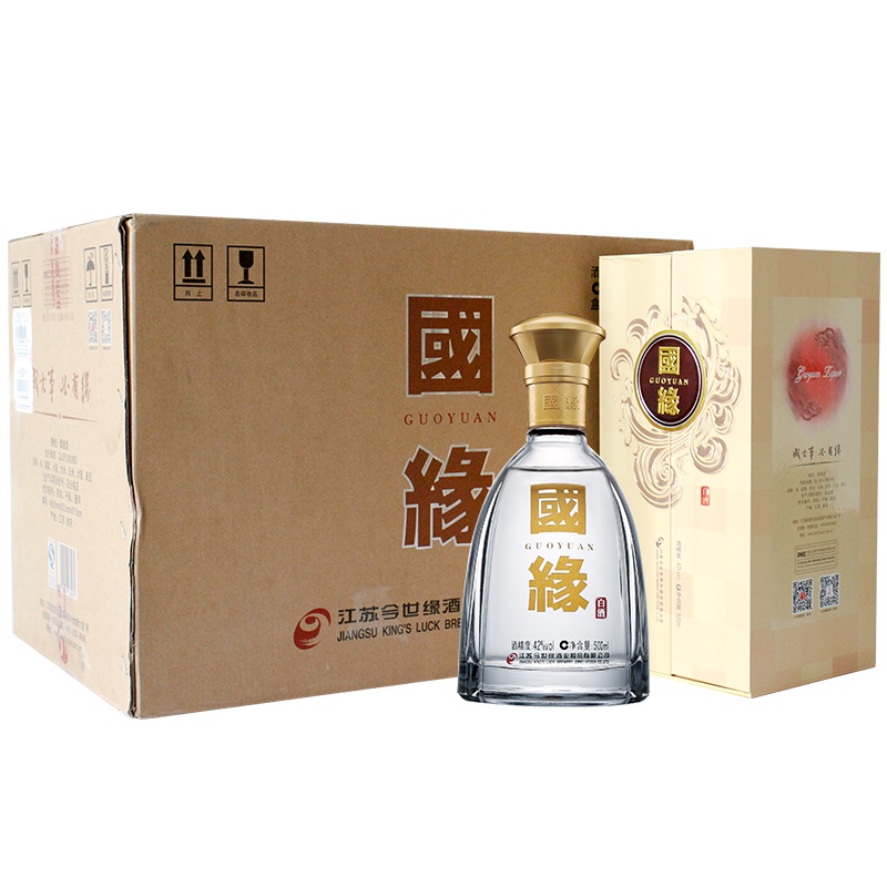 今世缘 国缘对开 柔雅型白酒 42度500ml*6瓶 整箱装