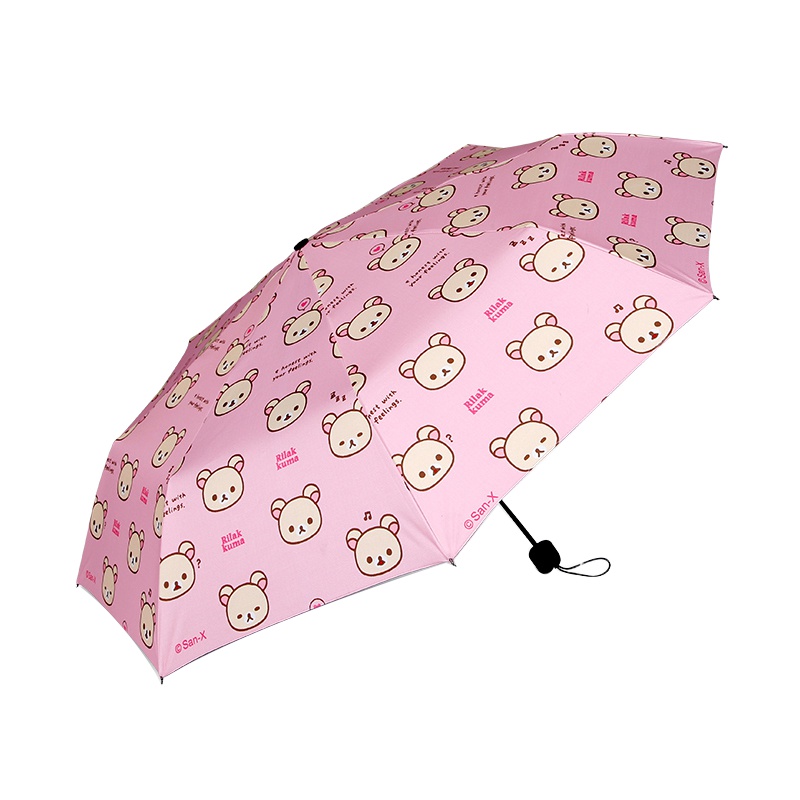菲诺 轻松小熊黑胶晴雨伞折叠女创意小清新防紫外线遮阳伞防晒太阳伞