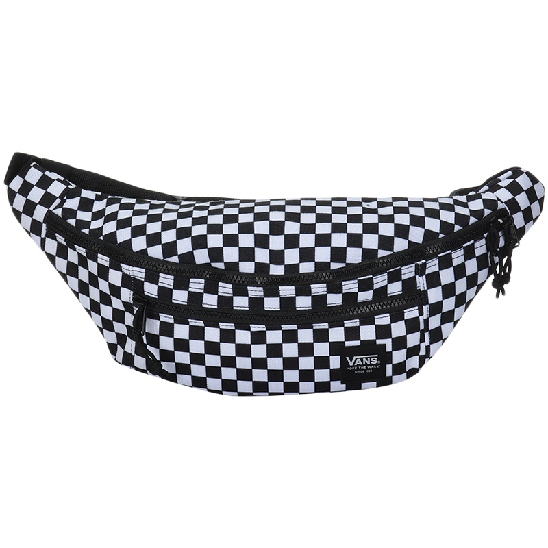 VANS范斯女包运动包黑白棋盘格休闲腰包VN0A3NG756M1