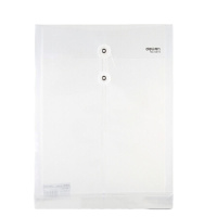 得力 5511 透明绳扣式文件袋 12只装 白色