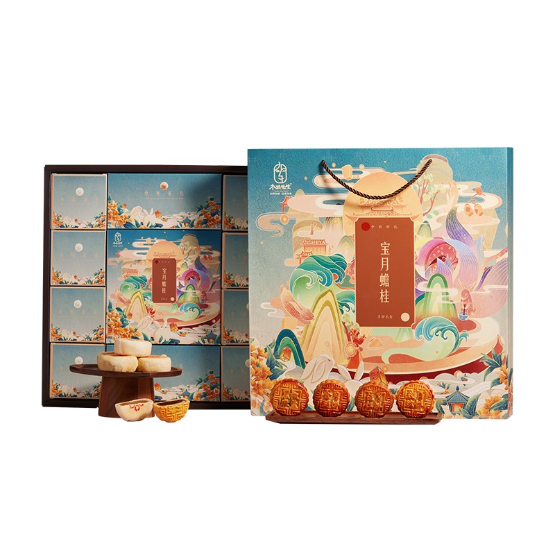 枣粮先生中秋月饼苏式广式组合装750g“宝月蟾桂”礼盒糕点