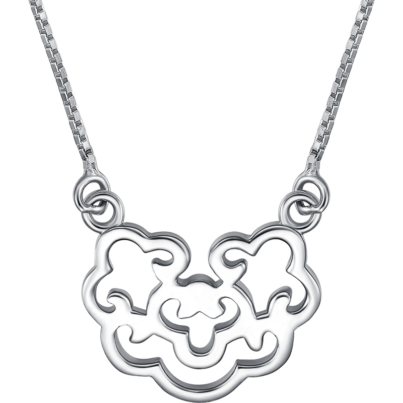 周大生S925银长命锁平安锁银饰儿童成人均适银锁婴儿锁配项链送礼