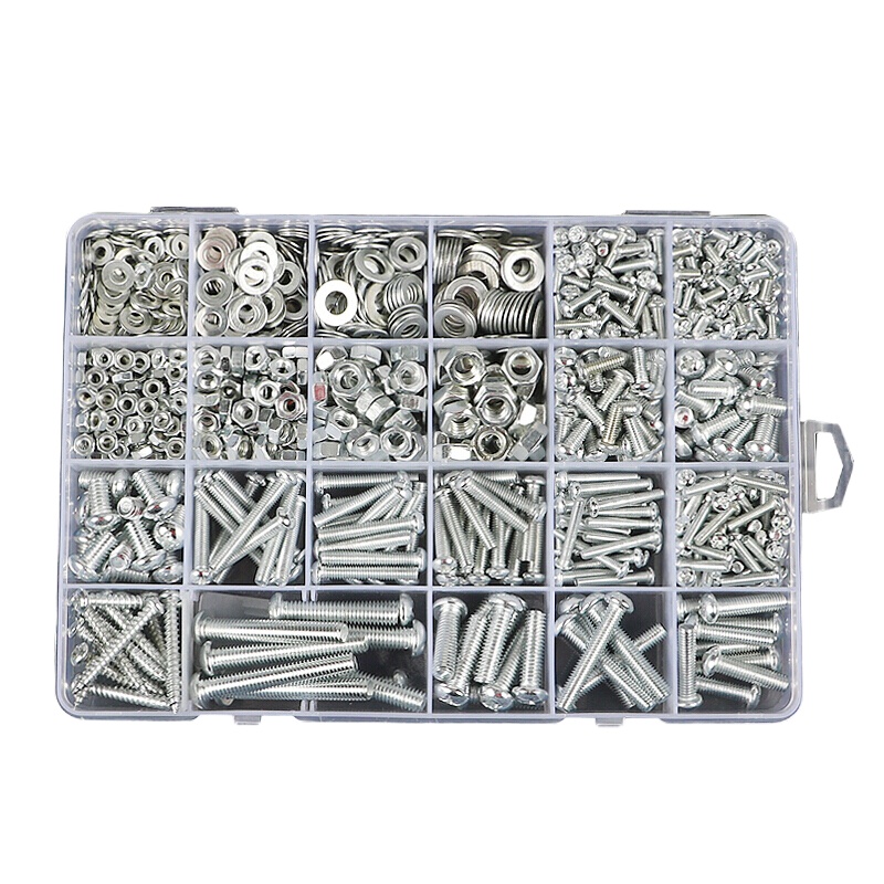 企购优品 十字盘头螺丝螺母螺帽蝶钉垫片修理盒24种23格