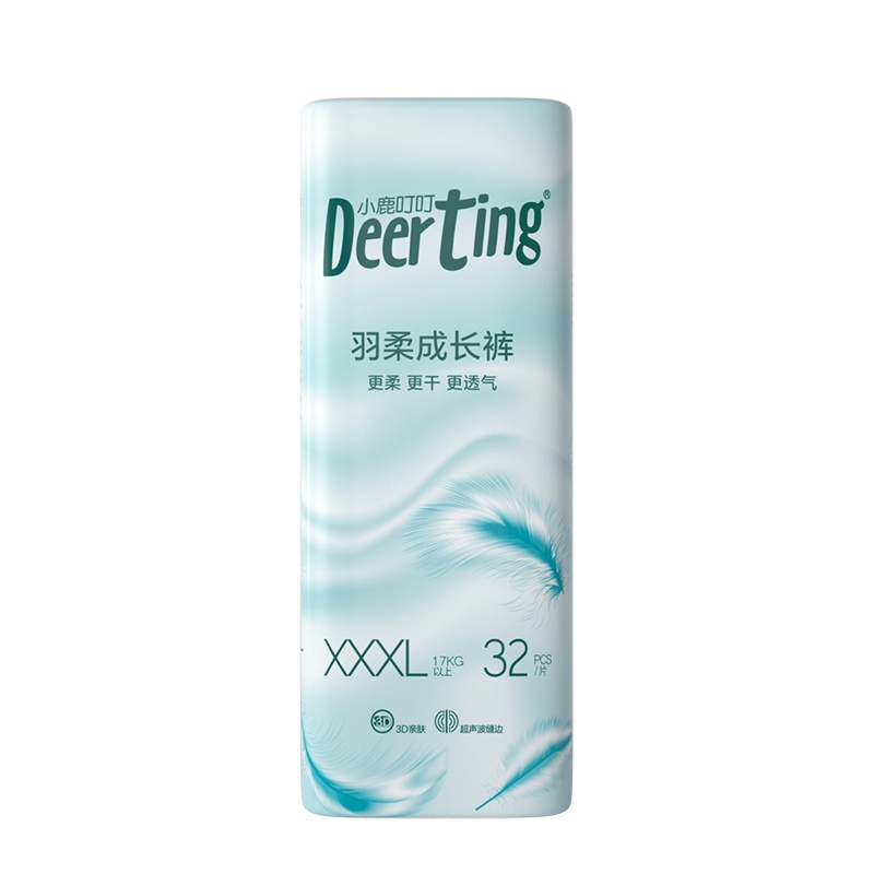 小鹿叮叮 羽柔大童拉拉裤XXXL32片婴儿超薄透气成长裤尿不湿秋冬款