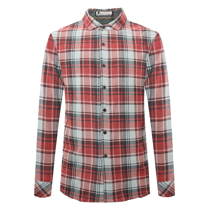 曼西尔奴格子衬衫2019春季时尚韩版青年男士商务休闲长袖