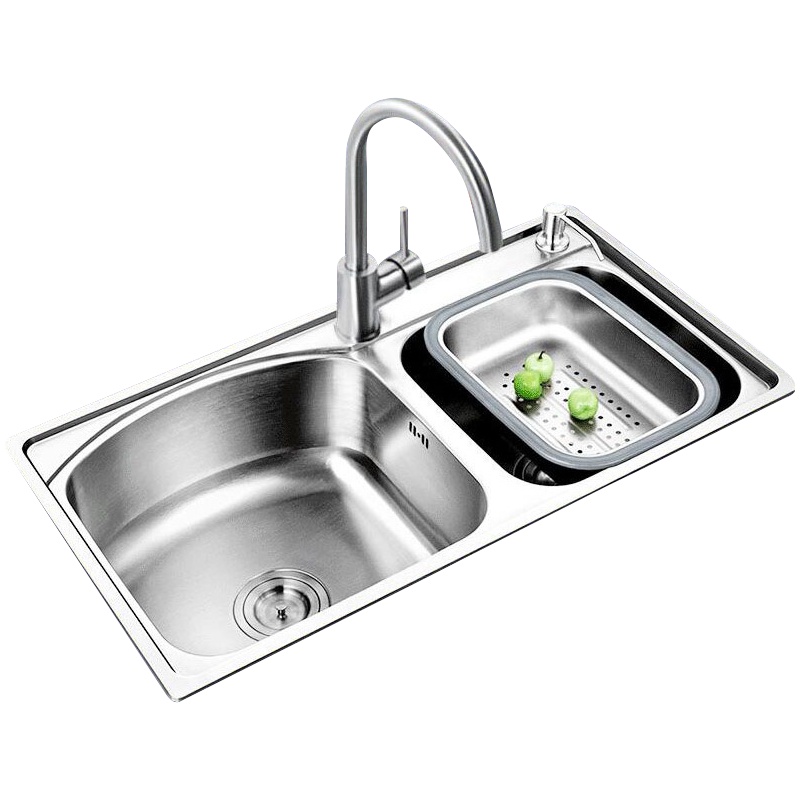 潜水艇304不锈钢水槽洗菜盆大单槽加厚厨房台上下洗碗池单盆套餐
