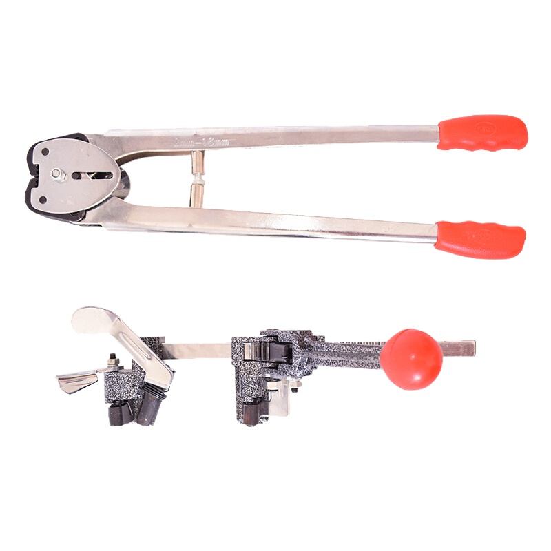 卓顺杰 PP打包带工具 手动打包机压钳拉紧器组套 PP纸塑带用铁皮打包扣 塑料带捆扎机 打包机套装(压钳收紧器)