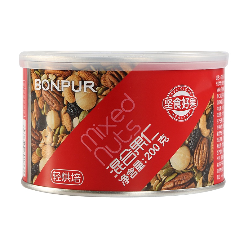 坚食好果 混合坚果腰果巴达木碧根果仁休闲零食干果铁罐装200g