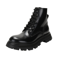 亚历山大·麦昆 ALEXANDER MCQUEEN 女士 牛皮革Wander系带靴子短靴657569 WHZ80