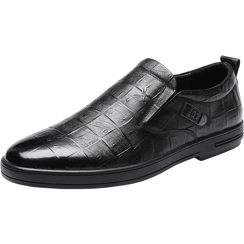 红蜻蜓真皮男皮鞋2020新款商务正装休闲防滑爸爸鞋套脚男士皮鞋