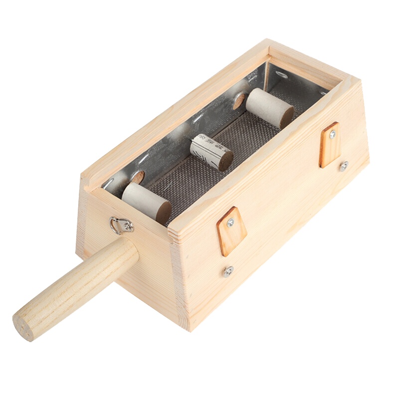 卜吻中医保健 艾灸盒木质三孔 艾灸 随身灸 家用 适用艾条艾柱艾条棒艾灸条艾草条 三针平底艾灸盒