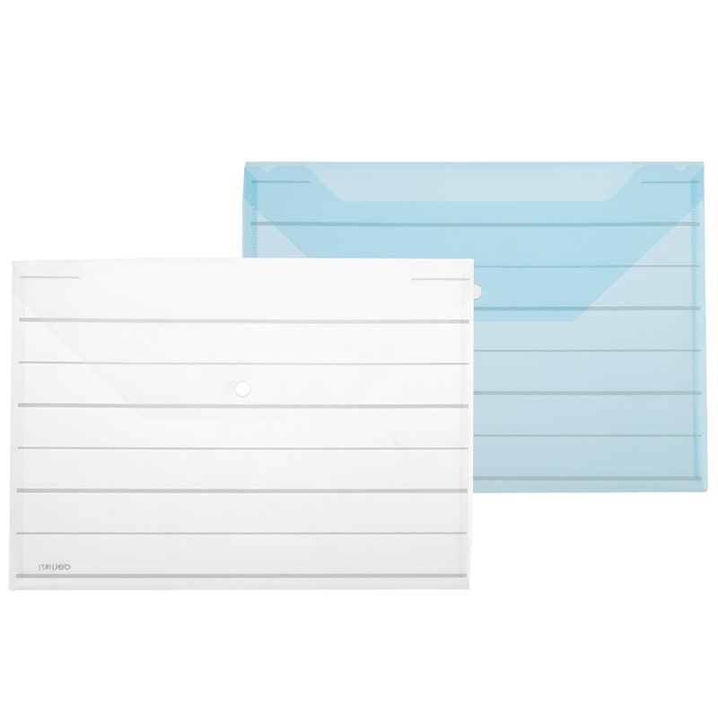 得力 8313 透明文件袋 按扣袋 A4资料文具公文袋收理按扣袋 10个装