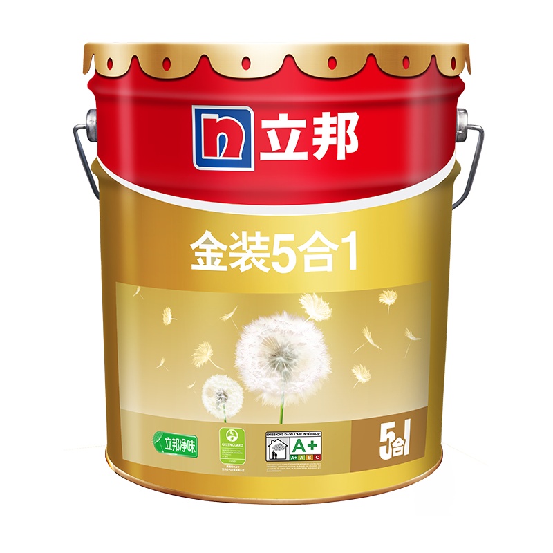 立邦漆 金装净味五合一乳胶漆 内墙面漆水漆油漆涂料 18L