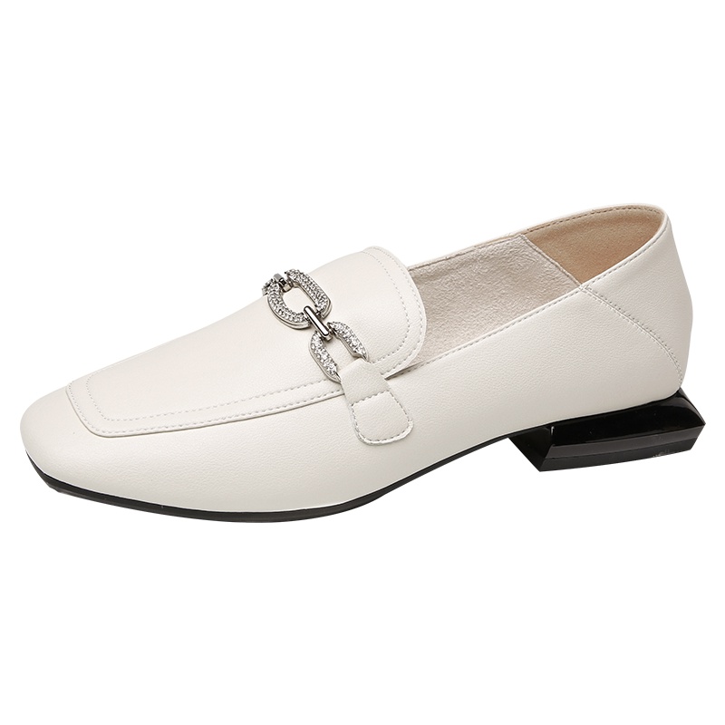 PLAYBOY/花花公子秋季休闲懒人一脚蹬金属扣圆头套脚时尚豆豆鞋女F12989237