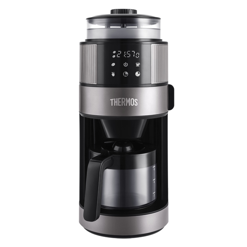 膳魔师(THERMOS)咖啡机新款304不锈钢控温美式咖啡机只能恒温大容量滴漏豆粉两用