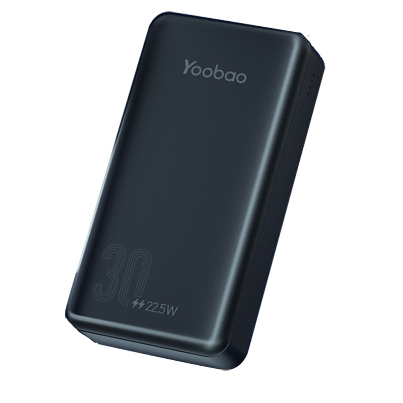 羽博 充电宝移动电源30DQ 陨石黑 30000mAh 大容量22.5W快充闪充手机通用移动电源