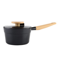 乐扣乐扣(LOCK&LOCK) 陶瓷不沾锅单柄奶锅铝合金复底辅食锅通小汤锅18cm 电木手柄防烫LJM2181BLK黑色