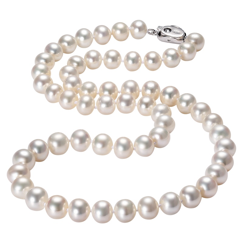 佰色传情BRIR S925银8-9mm圆形淡水珍珠项链送妈妈送长辈送朋友女友礼物生日母亲节礼物
