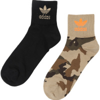 阿迪达斯三叶草男女袜子两双装中筒休闲运动袜GD3566