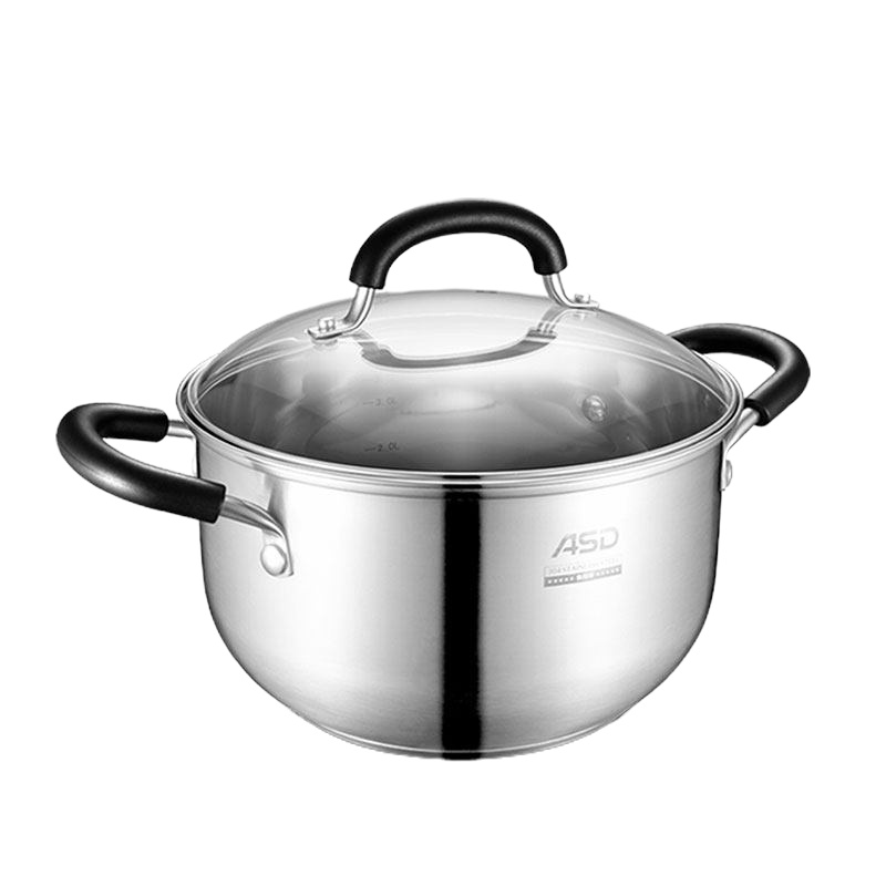 [优选]爱仕达汤锅小汤锅304不锈钢家用加厚电磁炉锅专通用大容量22/24CM 20cm/燃气灶电磁炉通用