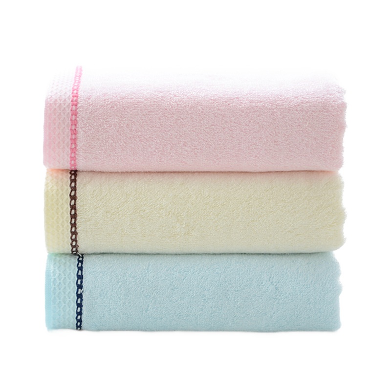 竹一百 竹纤维洗脸巾情侣洁面毛巾 柔软吸水彩边素色款 100g/条 34*70cm