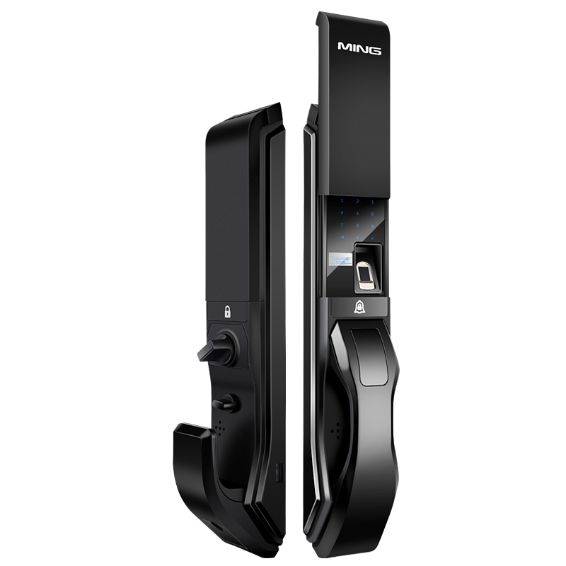 洲明翰源K8 WIFI版指纹锁家用防盗门智能密码门锁木门磁卡电子锁远程全自动 三锁舌 铜 通用型