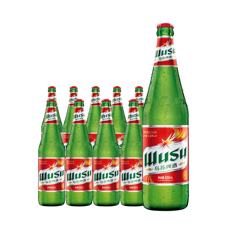 乌苏啤酒(wusu)新疆大瓶红乌苏啤酒 620ml*9瓶装