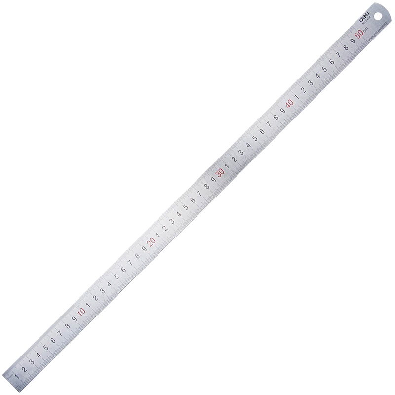 得力(deli) 钢直尺 不锈钢测量工具50cm厘米加厚钢尺子 50cm 8464
