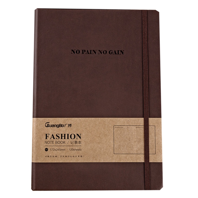 广博(GuangBo)皮面记事本25k-16k/120张(单位/本)竖纹皮面记事本会议记录本皮面笔记本记事本