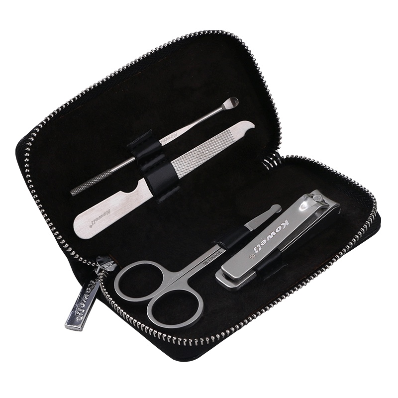 韩国进口指甲刀套装 KB402黑 指甲剪平口指甲钳