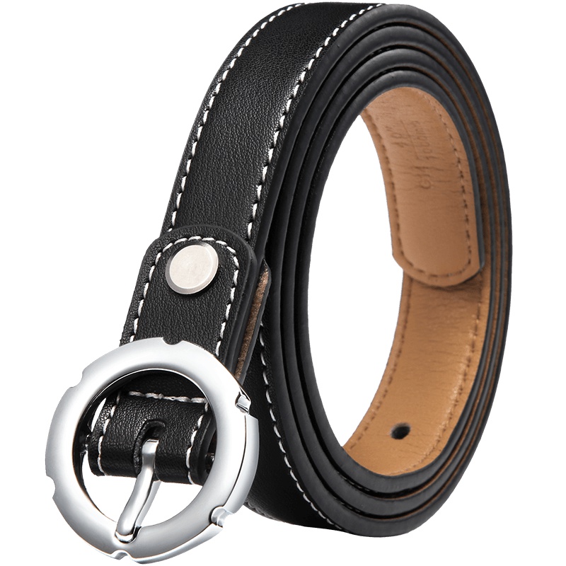 高尔夫GOLF针扣皮带女士休闲腰带时尚方圆金属扣头潮流女款细裤带柔软耐磨