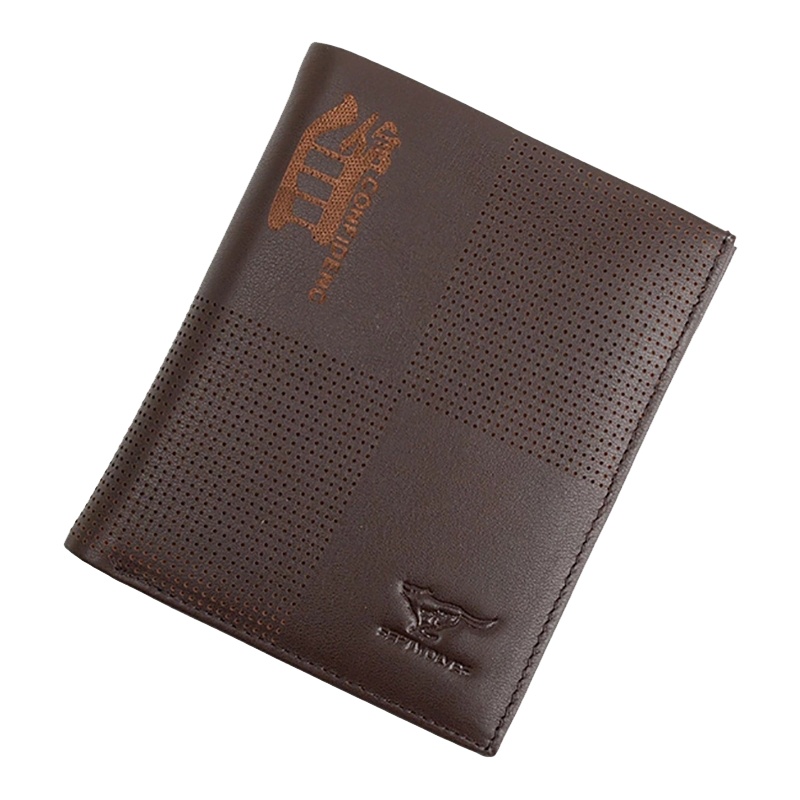 七匹狼男士卡包 头层牛皮短款真皮钱包男 钱夹卡夹多功能 3A10301