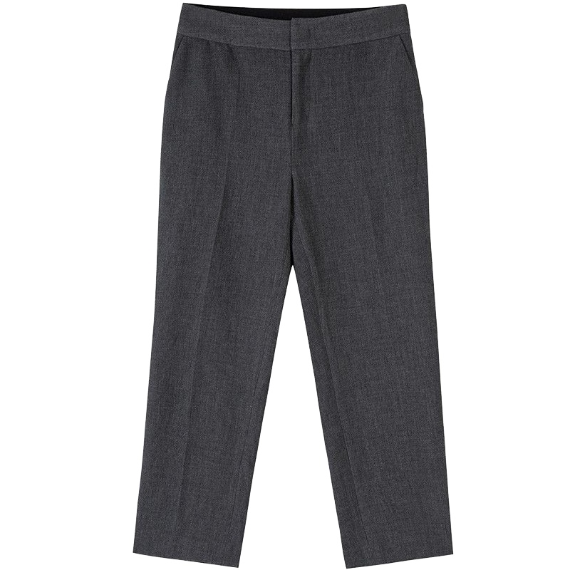 新款拉夏贝尔休闲裤女士季新款高腰修身直筒裤小脚九分裤10019280