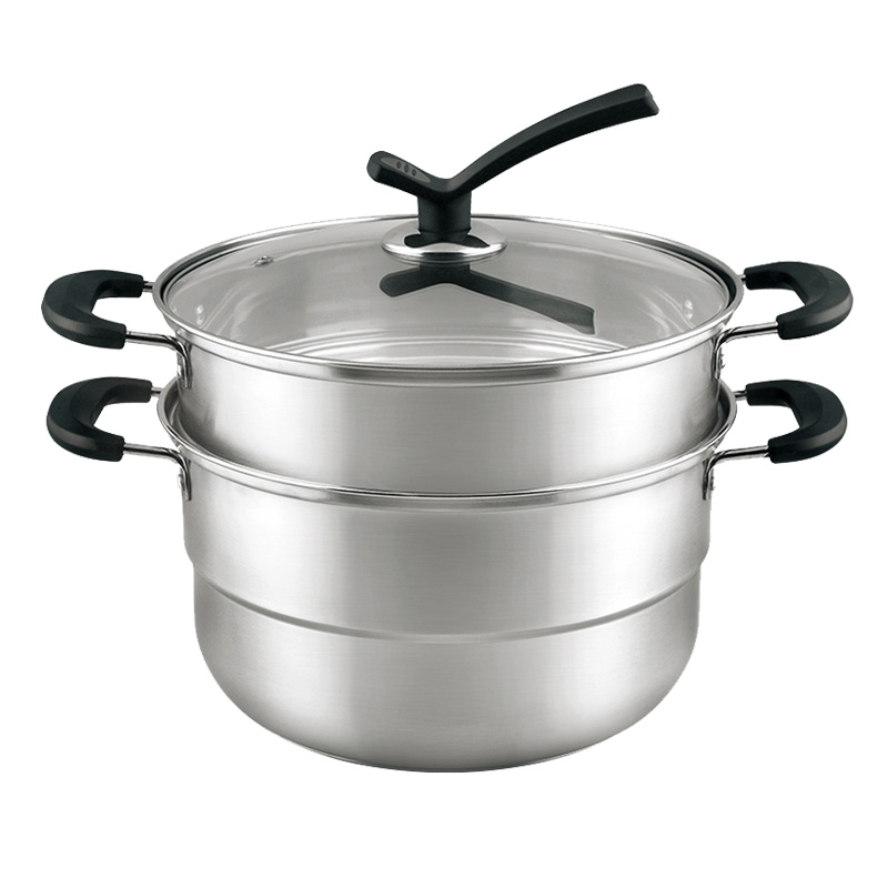 九阳(Joyoung)家用不锈钢蒸锅26蒸馒头蒸鱼三层小蒸笼电磁炉煤气灶ZGB2605