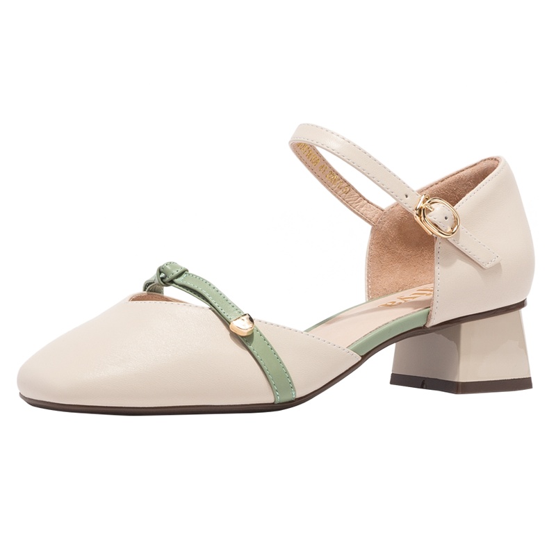 星期六(ST&SAT) 旗下 春季甜美中粗跟一字带浅口女单鞋SF01114108