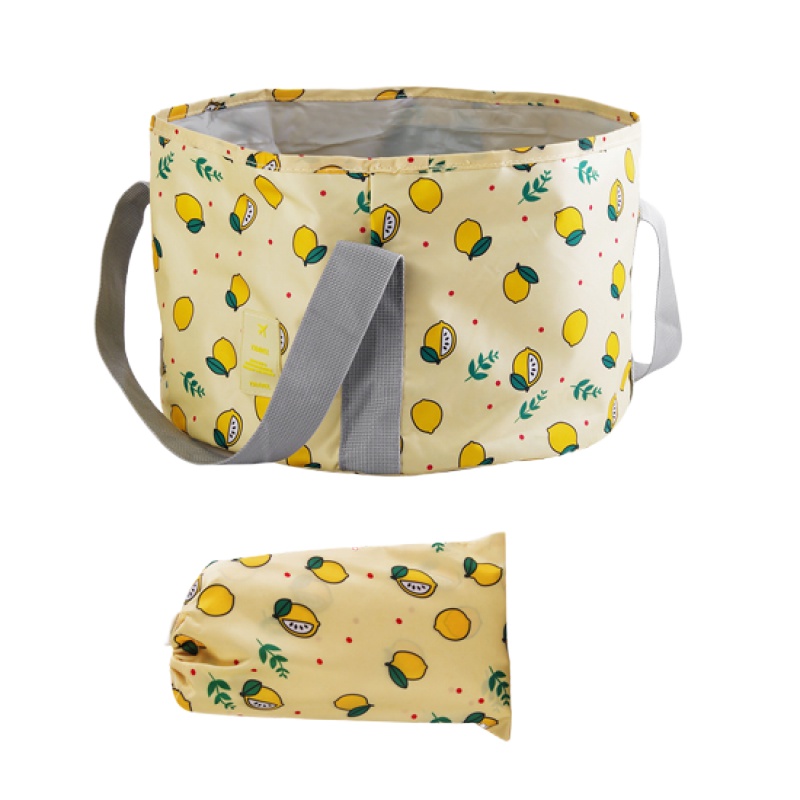 户外可折叠水盆阿斯卡利(ASCARI) 加厚便携式旅行泡脚桶泡脚袋水桶 洗衣盆洗漱脸盆 黄色柠檬