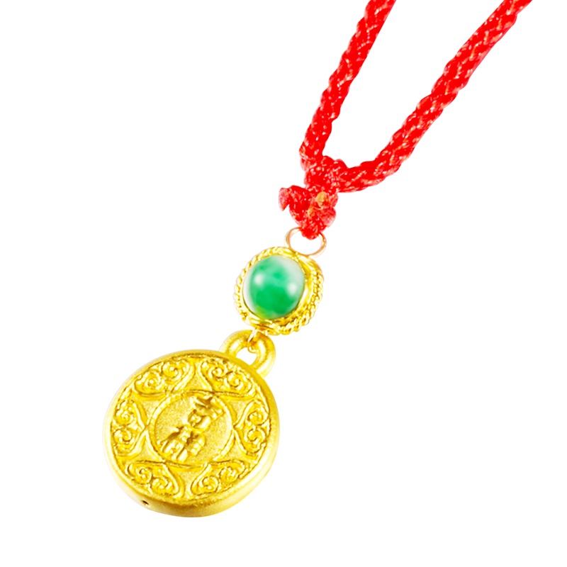 黄金码头3D硬金吉祥吊坠足金999祥云坠子节日圣诞新年春节礼物