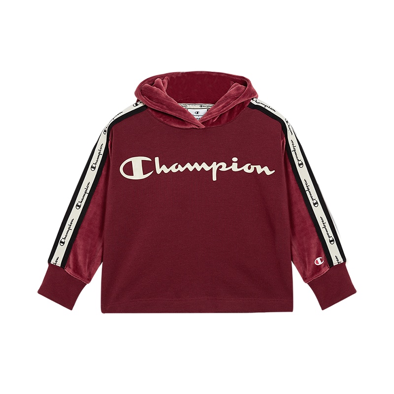 Champion/冠军男女童混纺加绒连帽卫衣高端儿童卫衣/帽衫