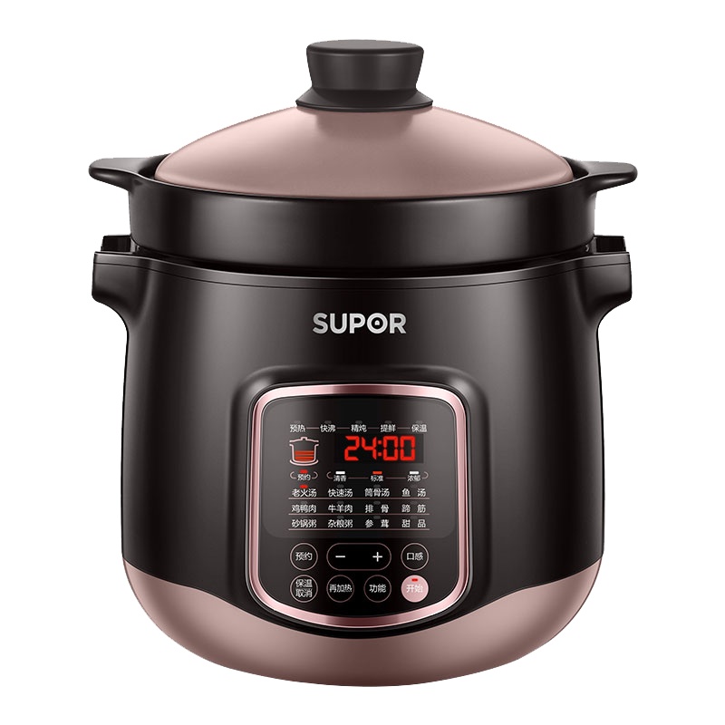 苏泊尔(SUPOR)电炖锅中华炽陶老火汤还原明火烹饪系列十二大特色功能电炖锅6L/升大容量养生锅煲汤锅DG60YC13
