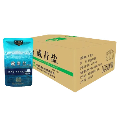 茶卡藏青盐无碘盐60包*320g 不含抗结剂家用未加碘调料品整箱更实惠